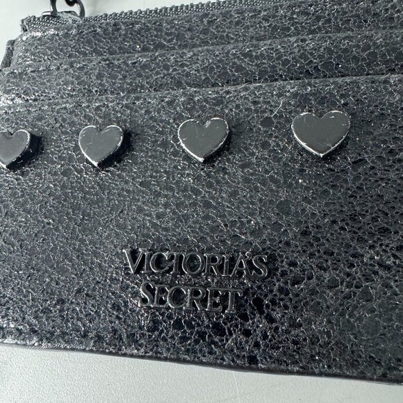 VICTORIA SECRET METALLIC CRACKLE HEART KEYCHAIN CARD CASE - Picture 6 of 14